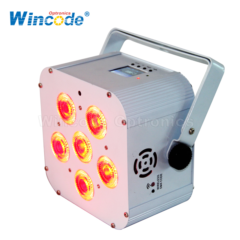 6×18W RGBWA+UV 6 em 1 Luz LED sem fio alimentada por bateria